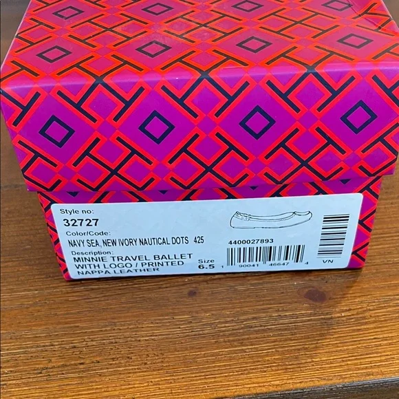 Tory Burch Minnie Travel Ballet with logo Napa leather Polka Dot Flats - Picture 16 of 16